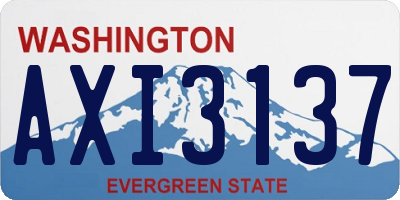 WA license plate AXI3137