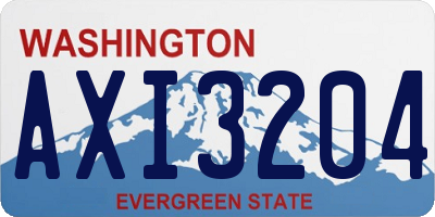 WA license plate AXI3204