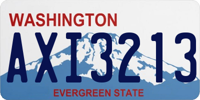 WA license plate AXI3213