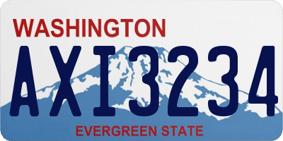 WA license plate AXI3234