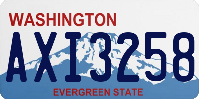 WA license plate AXI3258
