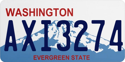 WA license plate AXI3274