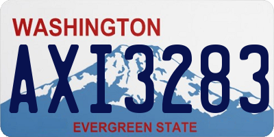 WA license plate AXI3283
