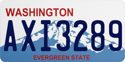 WA license plate AXI3289