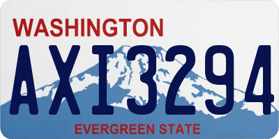WA license plate AXI3294