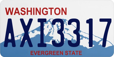 WA license plate AXI3317