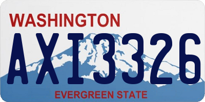 WA license plate AXI3326