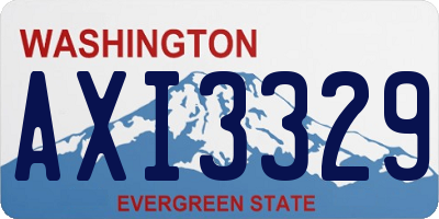 WA license plate AXI3329