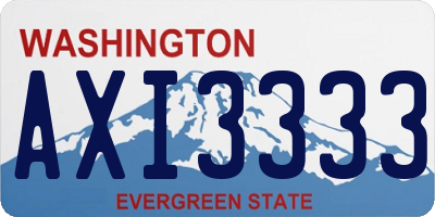 WA license plate AXI3333