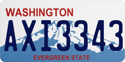 WA license plate AXI3343