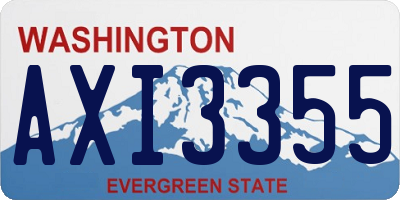 WA license plate AXI3355