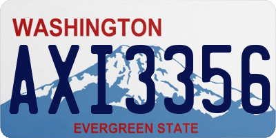 WA license plate AXI3356