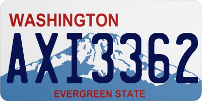 WA license plate AXI3362