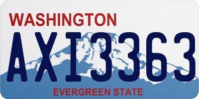WA license plate AXI3363
