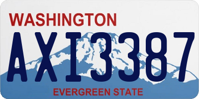 WA license plate AXI3387