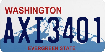 WA license plate AXI3401