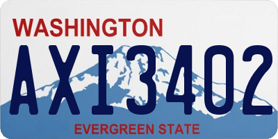 WA license plate AXI3402