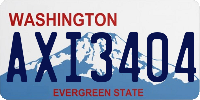 WA license plate AXI3404