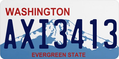 WA license plate AXI3413