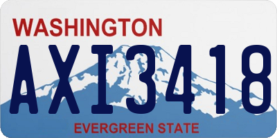 WA license plate AXI3418