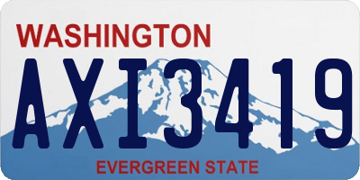 WA license plate AXI3419