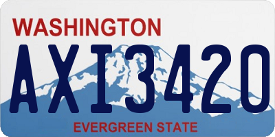 WA license plate AXI3420