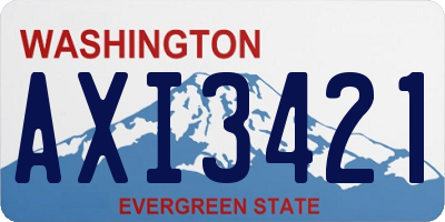 WA license plate AXI3421