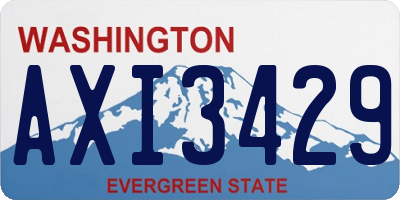 WA license plate AXI3429