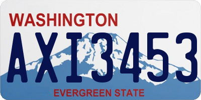 WA license plate AXI3453