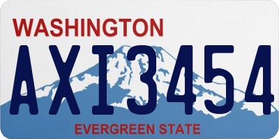 WA license plate AXI3454