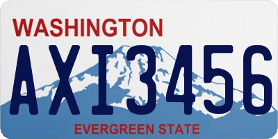 WA license plate AXI3456