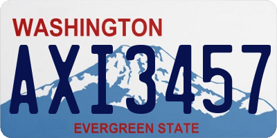 WA license plate AXI3457