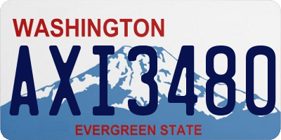 WA license plate AXI3480