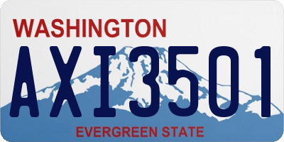WA license plate AXI3501