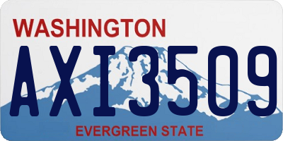 WA license plate AXI3509