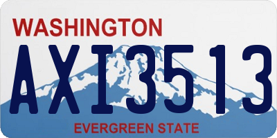 WA license plate AXI3513