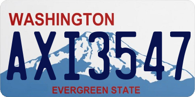 WA license plate AXI3547