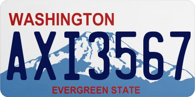 WA license plate AXI3567