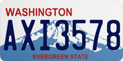 WA license plate AXI3578