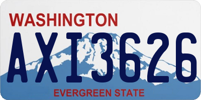WA license plate AXI3626