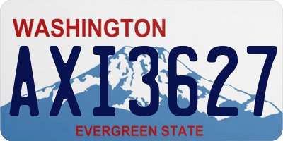 WA license plate AXI3627