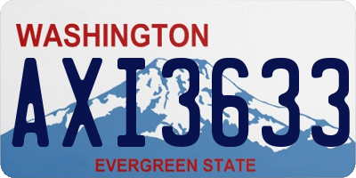 WA license plate AXI3633