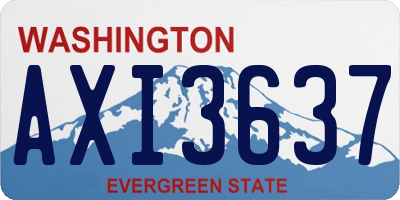 WA license plate AXI3637