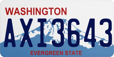WA license plate AXI3643