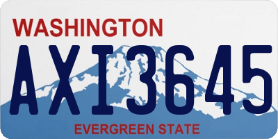 WA license plate AXI3645