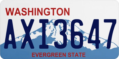 WA license plate AXI3647