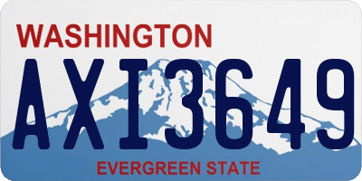 WA license plate AXI3649