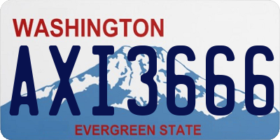 WA license plate AXI3666