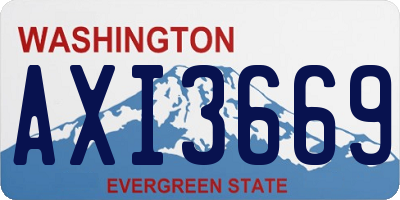 WA license plate AXI3669