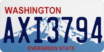 WA license plate AXI3794